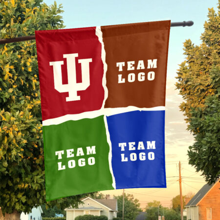 Indiana vs Custom Team House Divided Flag, NCAA Custom Flag Indiana vs Custom Team House Divided Flag, NCAA Custom Flag