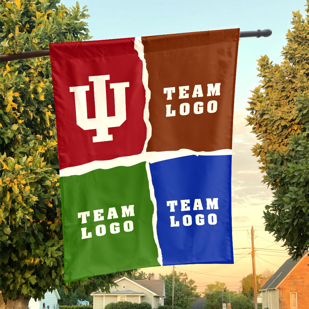 Indiana vs Custom Team House Divided Flag, NCAA Custom Flag Indiana vs Custom Team House Divided Flag, NCAA Custom Flag
