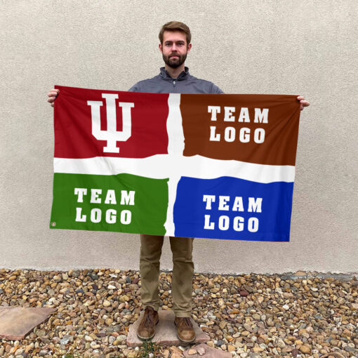 Indiana vs Custom Team House Divided Flag, NCAA Custom Flag Indiana vs Custom Team House Divided Flag, NCAA Custom Flag