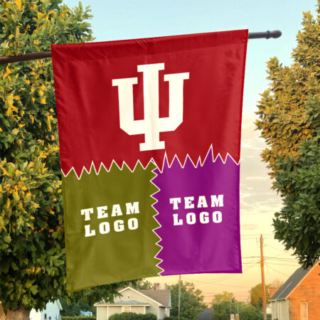 Indiana vs Custom Team House Divided Flag, NCAA Game Day Flag