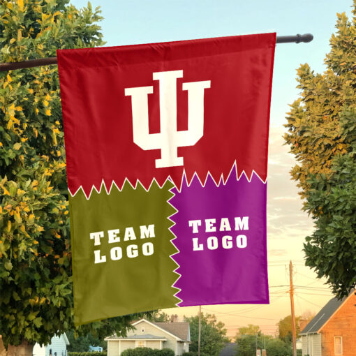 Indiana vs Custom Team House Divided Flag, NCAA Game Day Flag