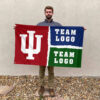 Indiana vs Custom Team House Divided Flag, NCAA House Flag 2 Indiana vs Custom Team House Divided Flag, NCAA House Flag