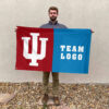 Indiana vs Custom Team House Divided Flag, NCAA Rivalry Flag 2 Indiana vs Custom Team House Divided Flag, NCAA Rivalry Flag
