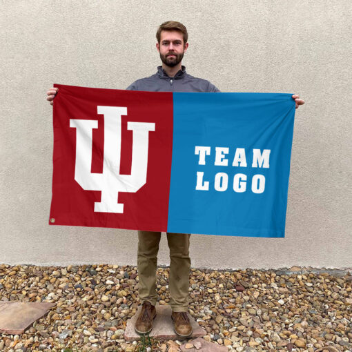 Indiana vs Custom Team House Divided Flag, NCAA Rivalry Flag Indiana vs Custom Team House Divided Flag, NCAA Rivalry Flag