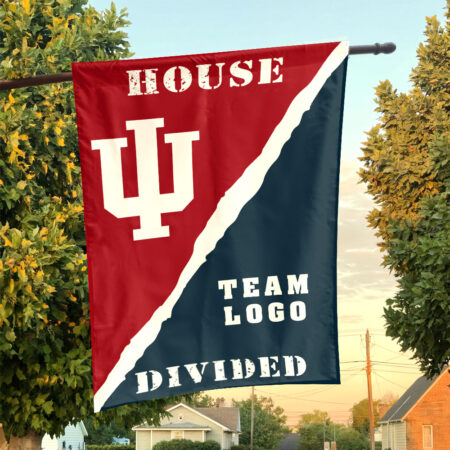 Indiana vs Custom Team House Divided Flag, NCAA Spirit Flag Indiana vs Custom Team House Divided Flag, NCAA Spirit Flag