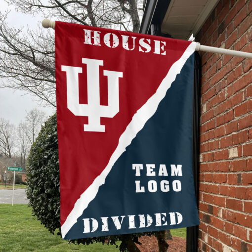 Indiana vs Custom Team House Divided Flag, NCAA Spirit Flag Indiana vs Custom Team House Divided Flag, NCAA Spirit Flag