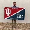 Indiana vs Custom Team House Divided Flag, NCAA Spirit Flag 2 Indiana vs Custom Team House Divided Flag, NCAA Spirit Flag