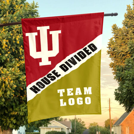 Indiana vs Custom Team House Divided Flag, NCAA Split Flag Indiana vs Custom Team House Divided Flag, NCAA Split Flag