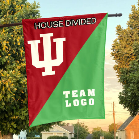 Indiana vs Custom Team House Divided Flag, NCAA Team Flag Indiana vs Custom Team House Divided Flag, NCAA Team Flag