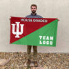 Indiana vs Custom Team House Divided Flag, NCAA Team Flag 2 Indiana vs Custom Team House Divided Flag, NCAA Team Flag