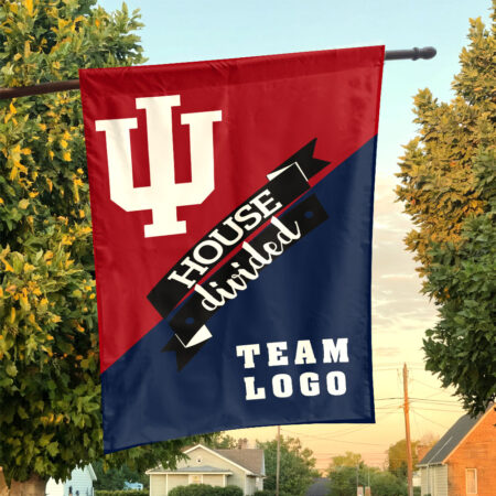 Indiana vs Custom Team House Divided Flag, NCAA Two Team Flag