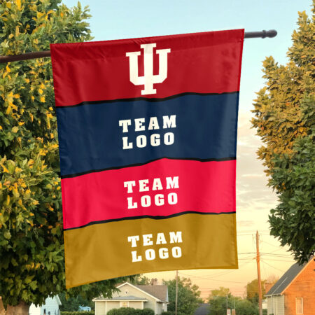 Indiana vs Custom Team House Divided Flag, Personalized College Flag Indiana vs Custom Team House Divided Flag, Personalized College Flag