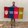 Indiana vs Custom Team House Divided Flag, Personalized College Flag 2 Indiana vs Custom Team House Divided Flag, Personalized College Flag