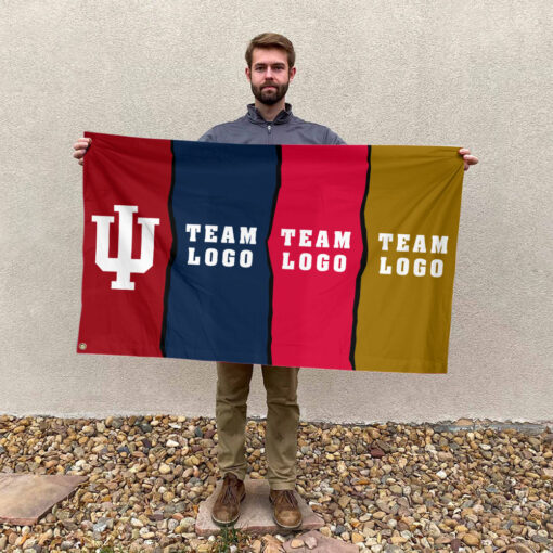 Indiana vs Custom Team House Divided Flag, Personalized College Flag Indiana vs Custom Team House Divided Flag, Personalized College Flag