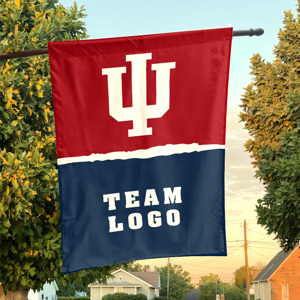 Indiana vs Custom Team House Divided Flag, Personalized Game Day Flag Indiana vs Custom Team House Divided Flag, Personalized Game Day Flag