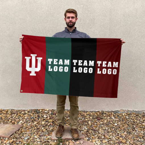 Indiana vs Custom Team House Divided Flag, Personalized House Flag Indiana vs Custom Team House Divided Flag, Personalized House Flag
