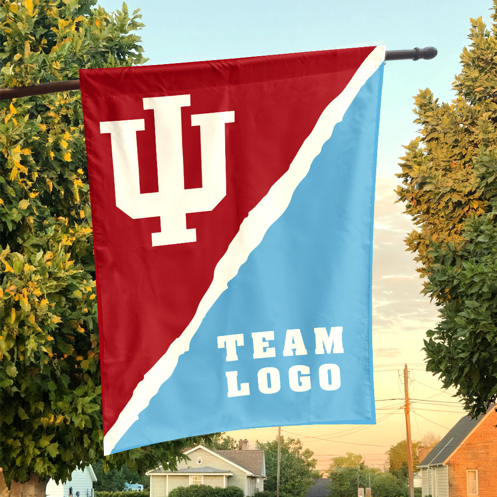 Indiana vs Custom Team House Divided Flag, Personalized NCAA Flag Indiana vs Custom Team House Divided Flag, Personalized NCAA Flag