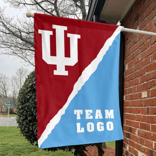 Indiana vs Custom Team House Divided Flag, Personalized NCAA Flag Indiana vs Custom Team House Divided Flag, Personalized NCAA Flag