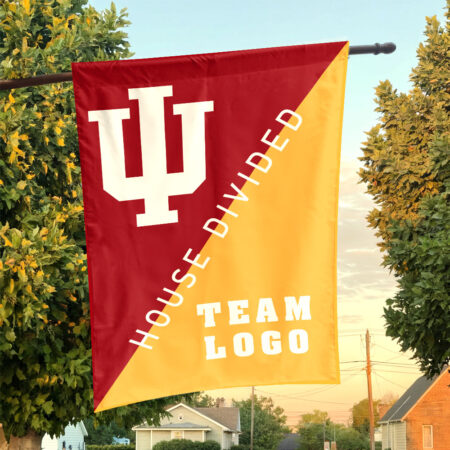 Indiana vs Custom Team House Divided Flag, Personalized Rival Flag