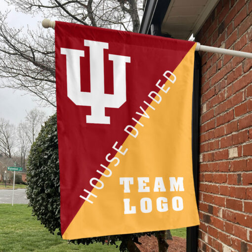 Indiana vs Custom Team House Divided Flag, Personalized Rival Flag Indiana vs Custom Team House Divided Flag, Personalized Rival Flag
