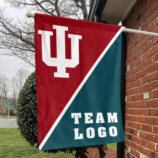 Indiana vs Custom Team House Divided Flag, Personalized Spirit Flag Indiana vs Custom Team House Divided Flag, Personalized Spirit Flag
