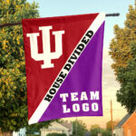 Indiana vs Custom Team House Divided Flag, Personalized Split Flag