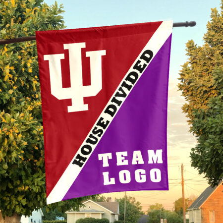 Indiana vs Custom Team House Divided Flag, Personalized Split Flag Indiana vs Custom Team House Divided Flag, Personalized Split Flag