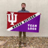 Indiana vs Custom Team House Divided Flag, Personalized Split Flag 2 Indiana vs Custom Team House Divided Flag, Personalized Split Flag