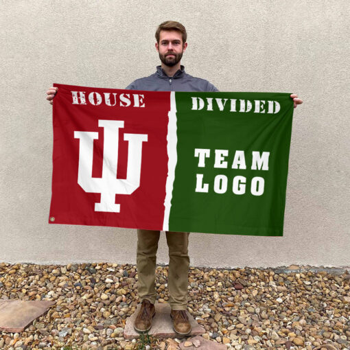 Indiana vs Custom Team House Divided Flag, Personalized Team Flag Indiana vs Custom Team House Divided Flag, Personalized Team Flag