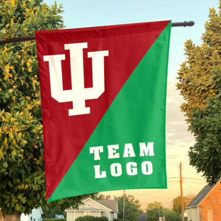 Indiana vs Custom Team House Divided Flag, Personalized Two Team Flag Indiana vs Custom Team House Divided Flag, Personalized Two Team Flag