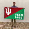 Indiana vs Custom Team House Divided Flag, Personalized Two Team Flag 2 Indiana vs Custom Team House Divided Flag, Personalized Two Team Flag