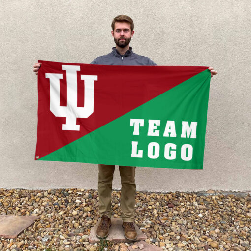 Indiana vs Custom Team House Divided Flag, Personalized Two Team Flag Indiana vs Custom Team House Divided Flag, Personalized Two Team Flag