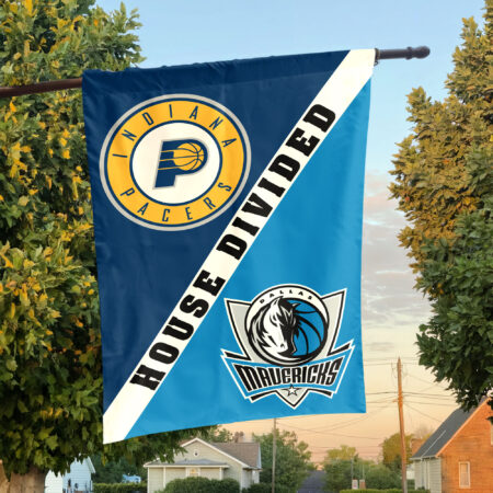 Indiana vs Dallas House Divided Flag, NBA House Divided Flag Indiana vs Dallas House Divided Flag, NBA House Divided Flag