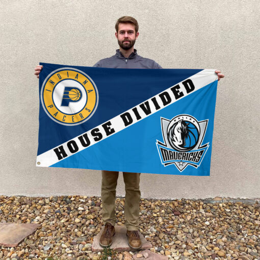 Indiana vs Dallas House Divided Flag, NBA House Divided Flag Indiana vs Dallas House Divided Flag, NBA House Divided Flag