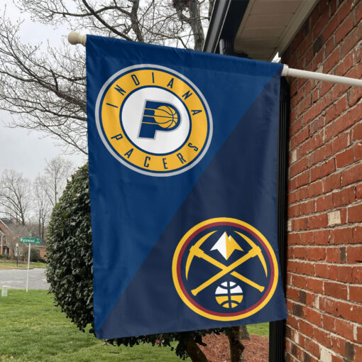 Indiana vs Denver House Divided Flag, NBA House Divided Flag Indiana vs Denver House Divided Flag, NBA House Divided Flag