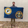Indiana vs Denver House Divided Flag, NBA House Divided Flag 2 Indiana vs Denver House Divided Flag, NBA House Divided Flag