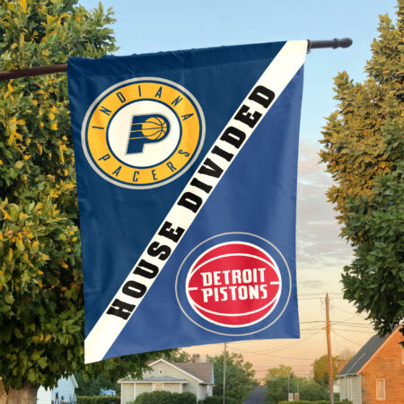 Indiana vs Detroit House Divided Flag, NBA House Divided Flag Indiana vs Detroit House Divided Flag, NBA House Divided Flag