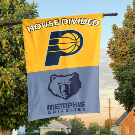Indiana vs Memphis House Divided Flag, NBA House Divided Flag Indiana vs Memphis House Divided Flag, NBA House Divided Flag