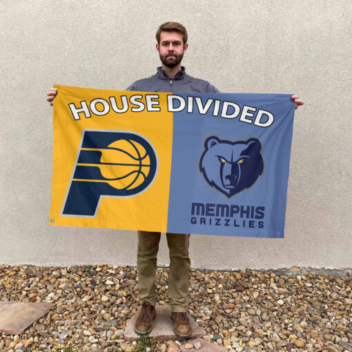 Indiana vs Memphis House Divided Flag, NBA House Divided Flag Indiana vs Memphis House Divided Flag, NBA House Divided Flag