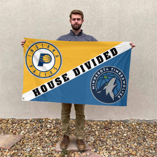 Indiana vs Minnesota House Divided Flag, NBA House Divided Flag Indiana vs Minnesota House Divided Flag, NBA House Divided Flag