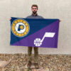 Indiana vs Utah House Divided Flag, NBA House Divided Flag 2 Indiana vs Utah House Divided Flag, NBA House Divided Flag