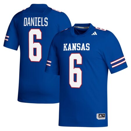Jalon Daniels Kansas Jayhawks NIL Replica Football Player Jersey – Royal, Limited Replica Fan Edition