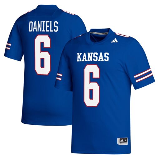 Jalon Daniels Kansas Jayhawks NIL Replica Football Player Jersey – Royal, Limited Replica Fan Edition
