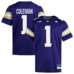 Jonah Coleman Washington Huskies Home NIL Football Player Jersey - Purple, Limited Replica Fan Edition