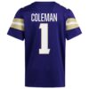 Jonah Coleman Washington Huskies Home NIL Football Player Jersey - Purple, Limited Replica Fan Edition