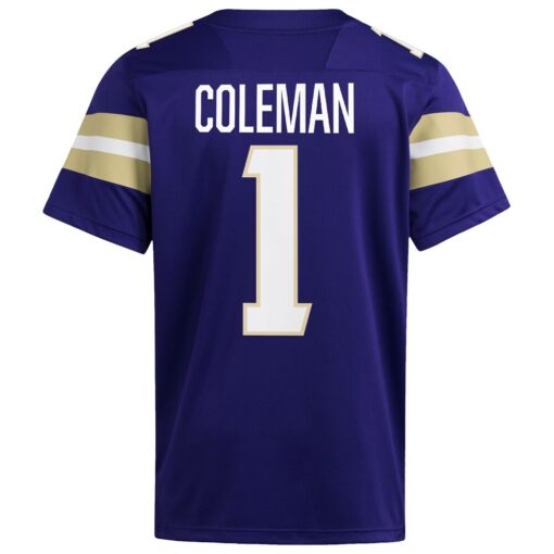 Jonah Coleman Washington Huskies Home NIL Football Player Jersey – Purple, Limited Replica Fan Edition
