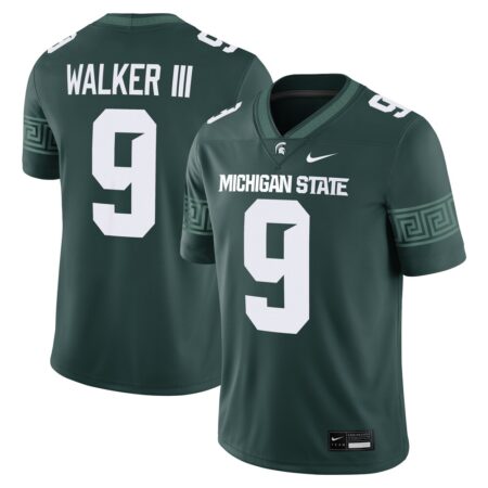 Kenneth Walker III Michigan State Spartans Nike Player Game Jersey – Green, Limited Replica Fan Edition
