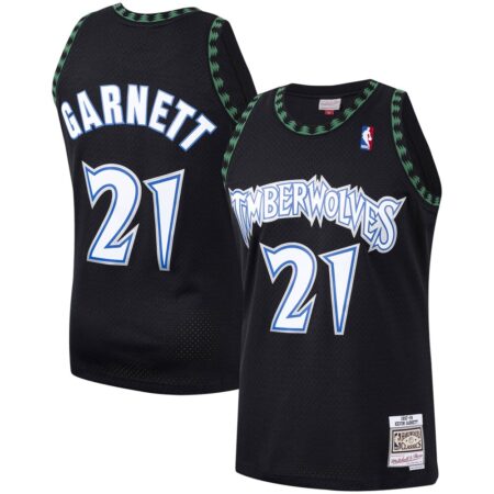 Kevin Garnett Minnesota Timberwolves Mitchell & Ness Hardwood Classics Swingman Jersey – Black, Limited Replica Fan Edition