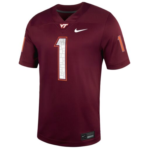 Kyron Drones Virginia Tech Hokies Nike NIL Football Game Jersey – Maroon, Limited Replica Fan Edition