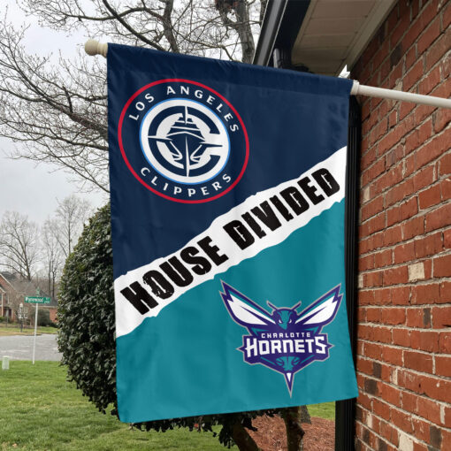 LA vs Charlotte House Divided Flag, NBA House Divided Flag